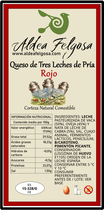 Queso de tres leches de Pría rojo - Imagen 5